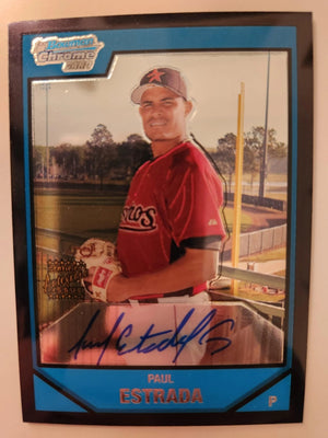 Paul Estrada Signed 2007 Bowman Chrome Prospects Baseball Card - Houston Astros #BC253 AU