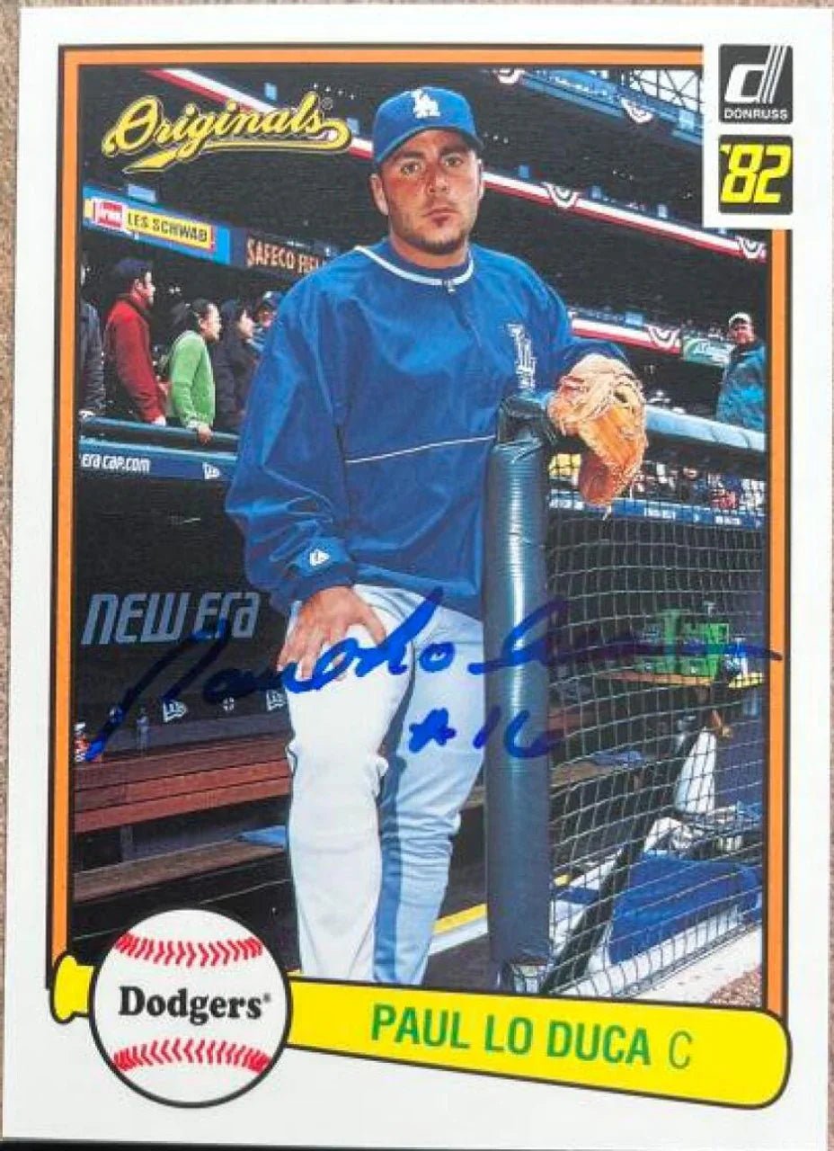 Paul Lo Duca Signed 2002 Donruss Originals Baseball Card - Los Angeles Dodgers (1982 Style)