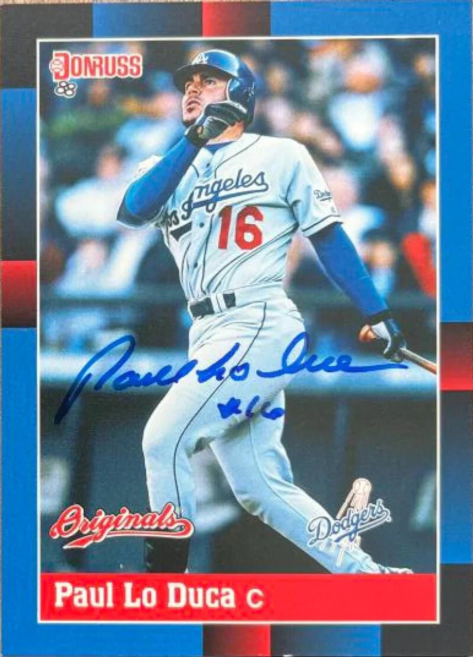 Paul Lo Duca Signed 2002 Donruss Originals Baseball Card - Los Angeles Dodgers (1988 Style)