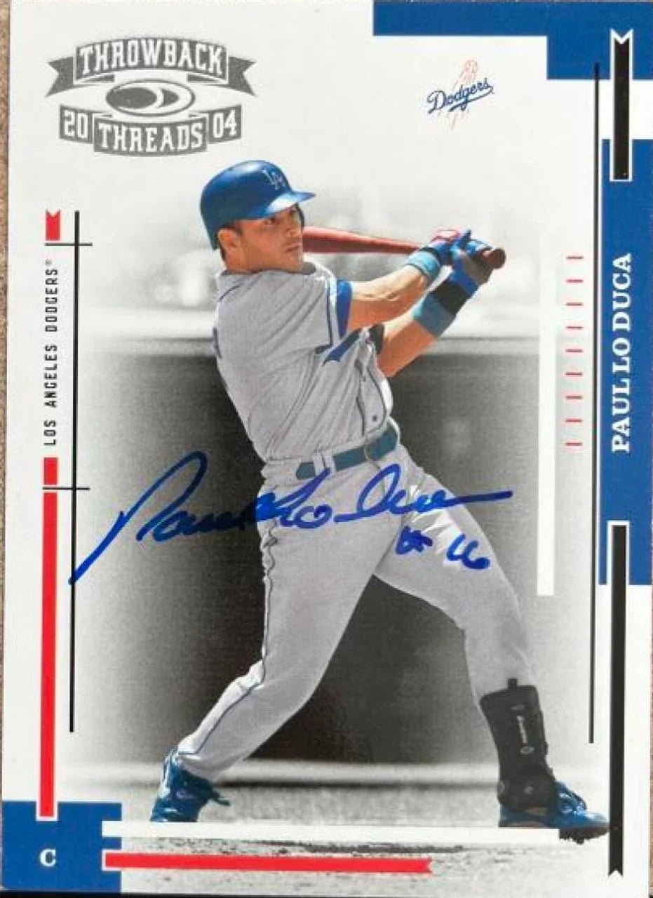 Paul Lo Duca Signed 2004 Donruss Throwback Threads Baseball Card - Los Angeles Dodgers