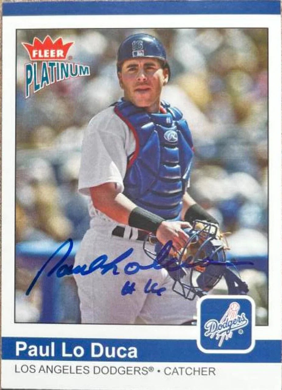 Paul Lo Duca Signed 2004 Fleer Platinum Baseball Card - Los Angeles Dodgers