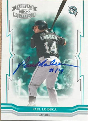 Paul Lo Duca Signed 2005 Donruss Throwback Threads Baseball Card - Florida Marlins