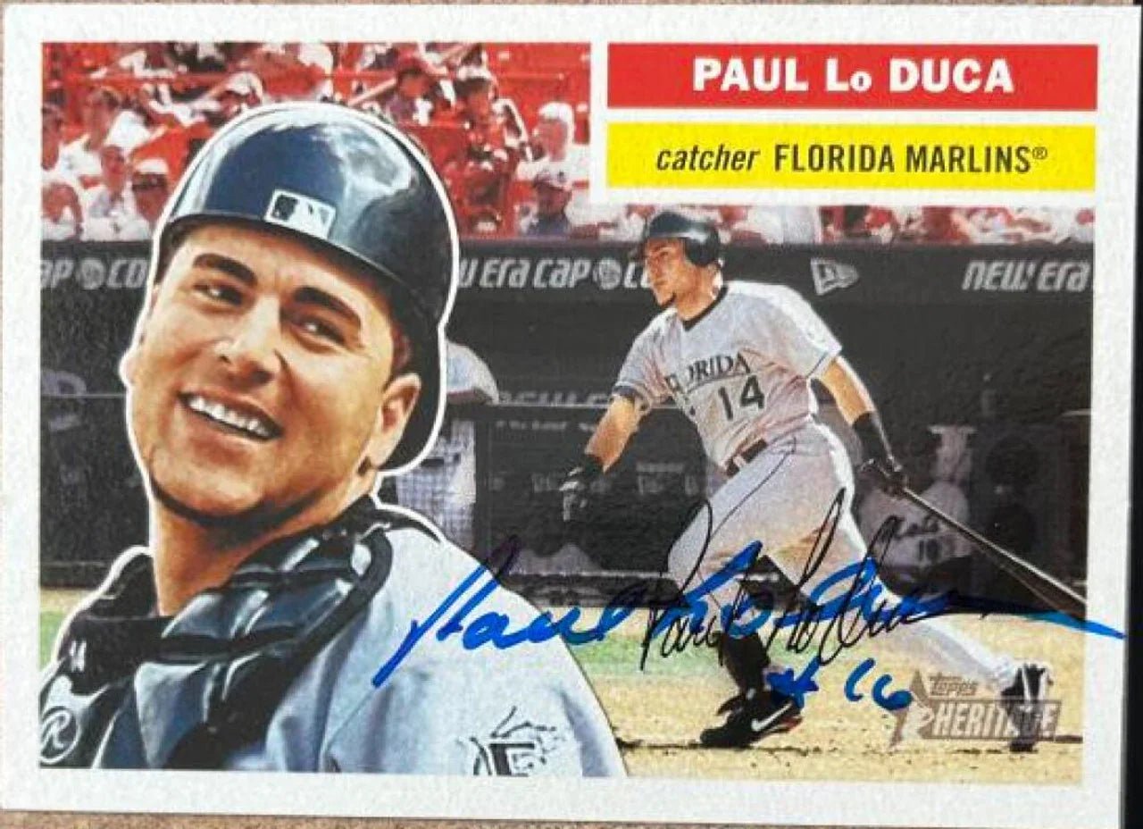 Paul Lo Duca Signed 2005 Topps Heritage Baseball Card - Florida Marlins