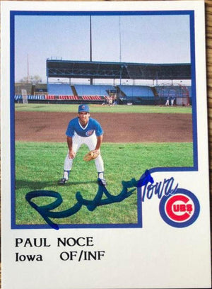 Paul Noce Signed 1986 ProCards Baseball Card - Iowa Cubs - PastPros