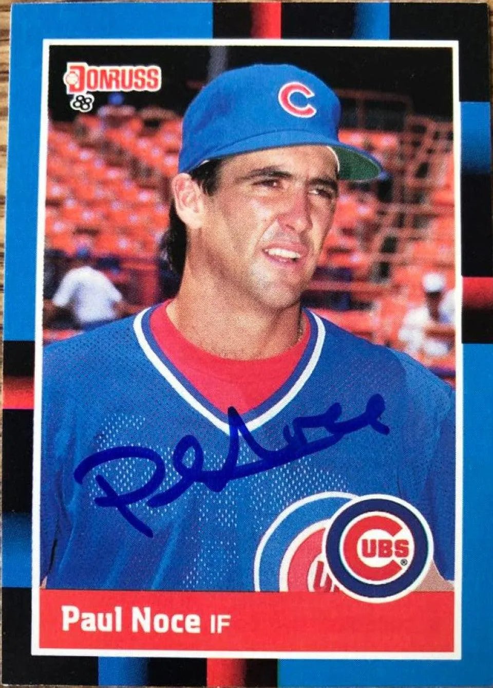 Paul Noce Signed 1988 Donruss Baseball Card - Chicago Cubs