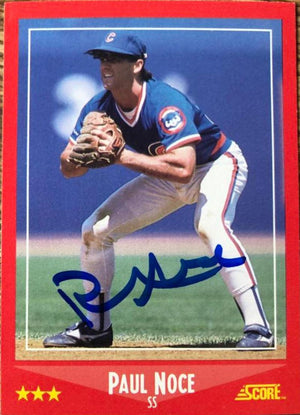 Paul Noce Signed 1988 Score Baseball Card -Chicago Cubs - PastPros