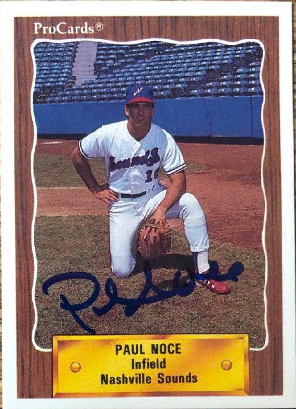 Paul Noce Signed 1990 ProCards Baseball Card - Nashville Sounds - PastPros