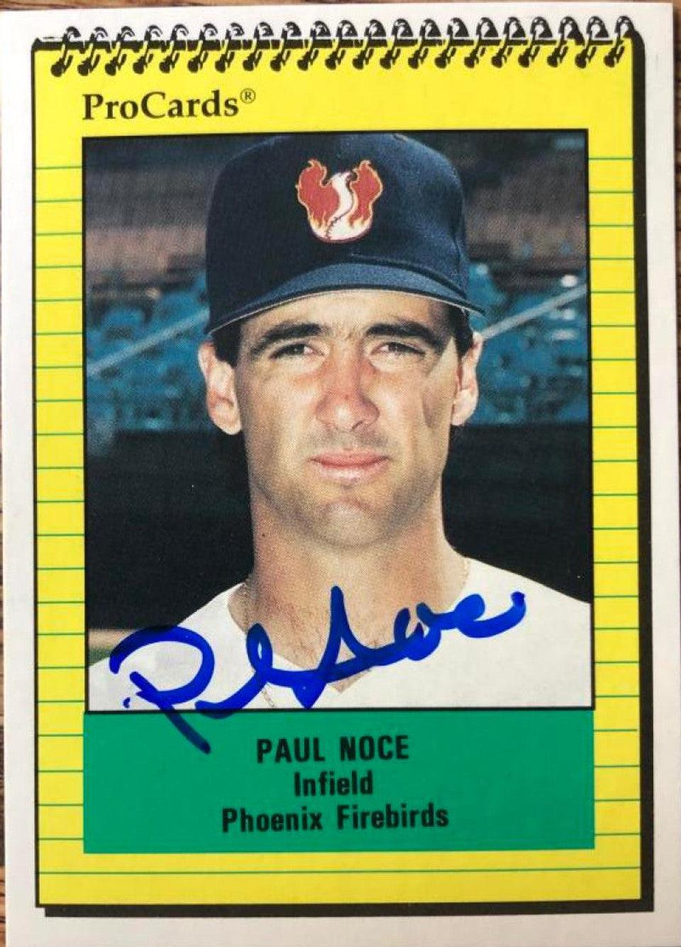 Paul Noce Signed 1991 ProCards Baseball Card - Phoenix Firebirds - PastPros
