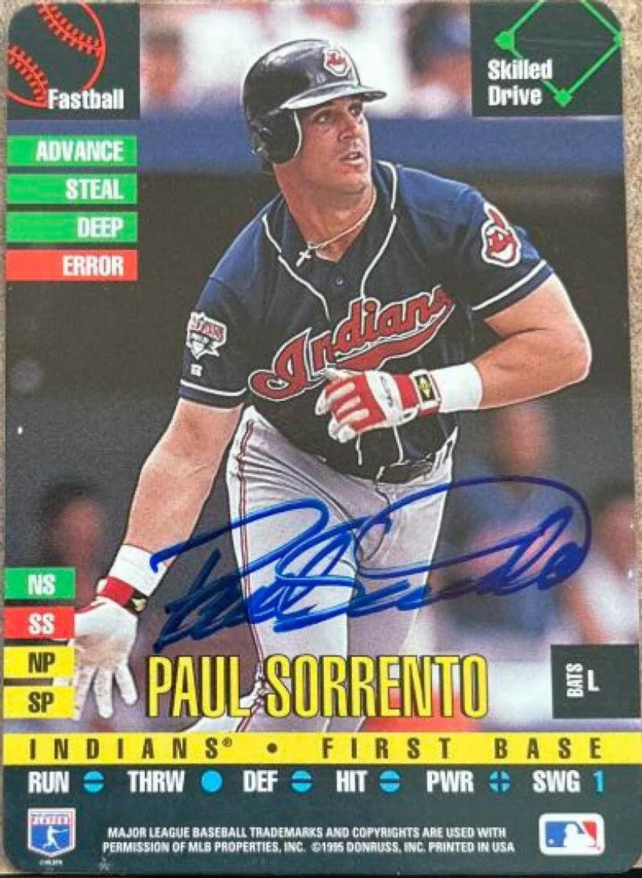 Paul Sorrento Signed 1995 Donruss Top of the Order Baseball Card - Cleveland Indians