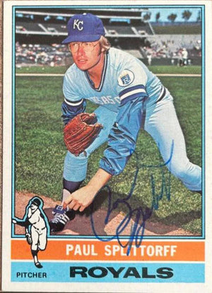 Paul Splittorff Signed 1976 Topps Baseball Card - Kansas City Royals - PastPros