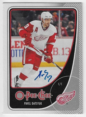Pavel Datsyuk Signed 2010 - 11 O - Pee - Chee Hockey Card - Detroit Red Wings - PastPros