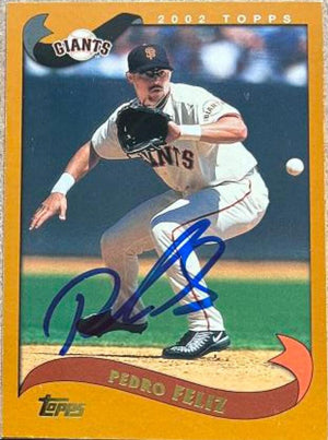 Pedro Feliz Signed 2002 Topps Baseball Card - San Francisco Giants - PastPros