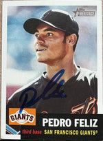 Pedro Feliz Signed 2002 Topps Heritage Baseball Card - San Francisco Giants