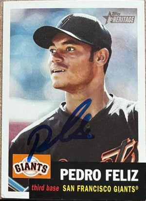 Pedro Feliz Signed 2002 Topps Heritage Baseball Card - San Francisco Giants