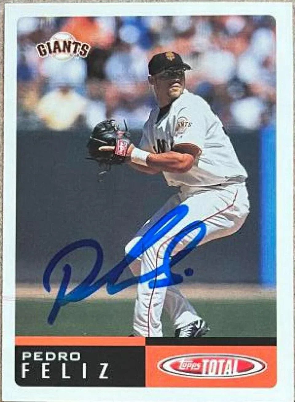 Pedro Feliz Signed 2002 Topps Total Baseball Card - San Francisco Giants