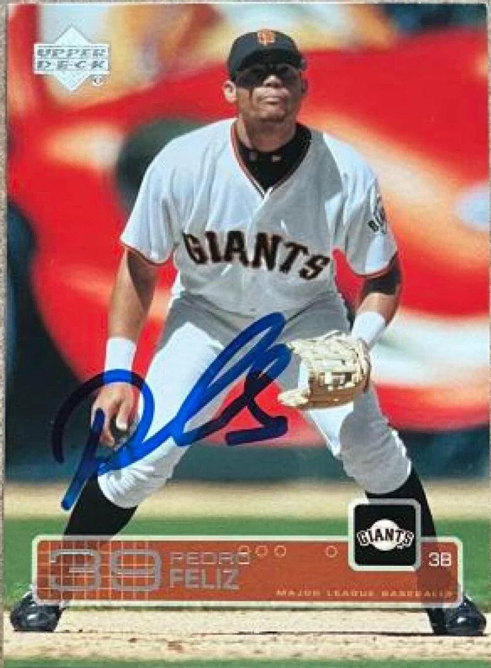 Pedro Feliz Signed 2003 Upper Deck Baseball Card - San Francisco Giants