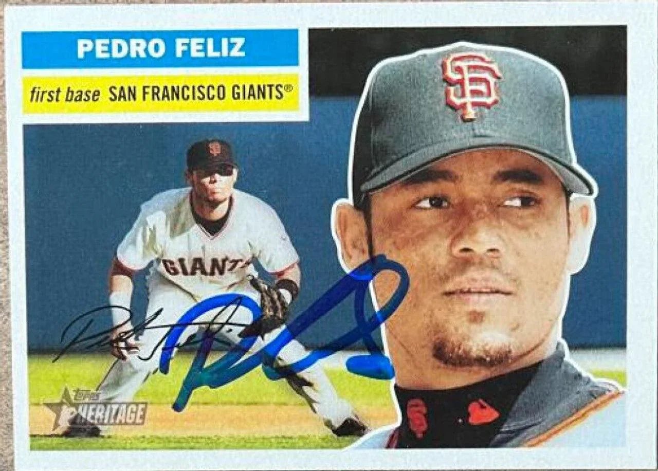 Pedro Feliz Signed 2005 Topps Heritage Baseball Card - San Francisco Giants