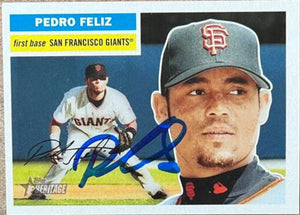 Pedro Feliz Signed 2005 Topps Heritage Baseball Card - San Francisco Giants