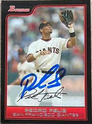 Pedro Feliz Signed 2006 Bowman Baseball Card - San Francisco Giants - PastPros