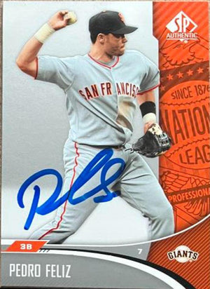 Pedro Feliz Signed 2006 SP Authentic Baseball Card - San Francisco Giants - PastPros