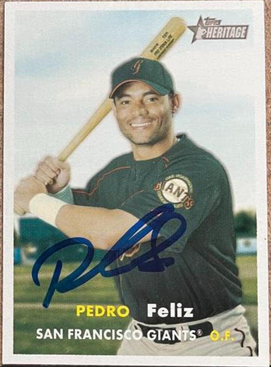 Pedro Feliz Signed 2006 Topps Heritage Baseball Card - San Francisco Giants - PastPros
