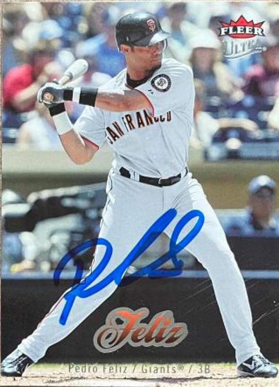 Pedro Feliz Signed 2007 Fleer Ultra Baseball Card - San Francisco Giants