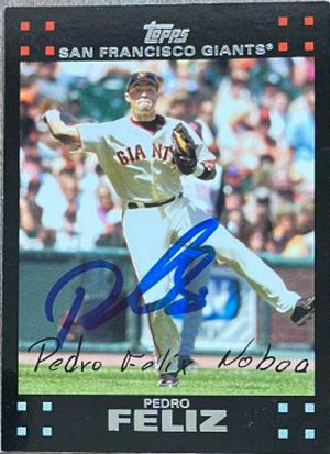 Pedro Feliz Signed 2007 Topps Baseball Card - San Francisco Giants (Red Back) - PastPros
