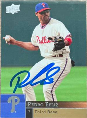 Pedro Feliz Signed 2009 Upper Deck Baseball Card - Philadelphia Phillies - PastPros
