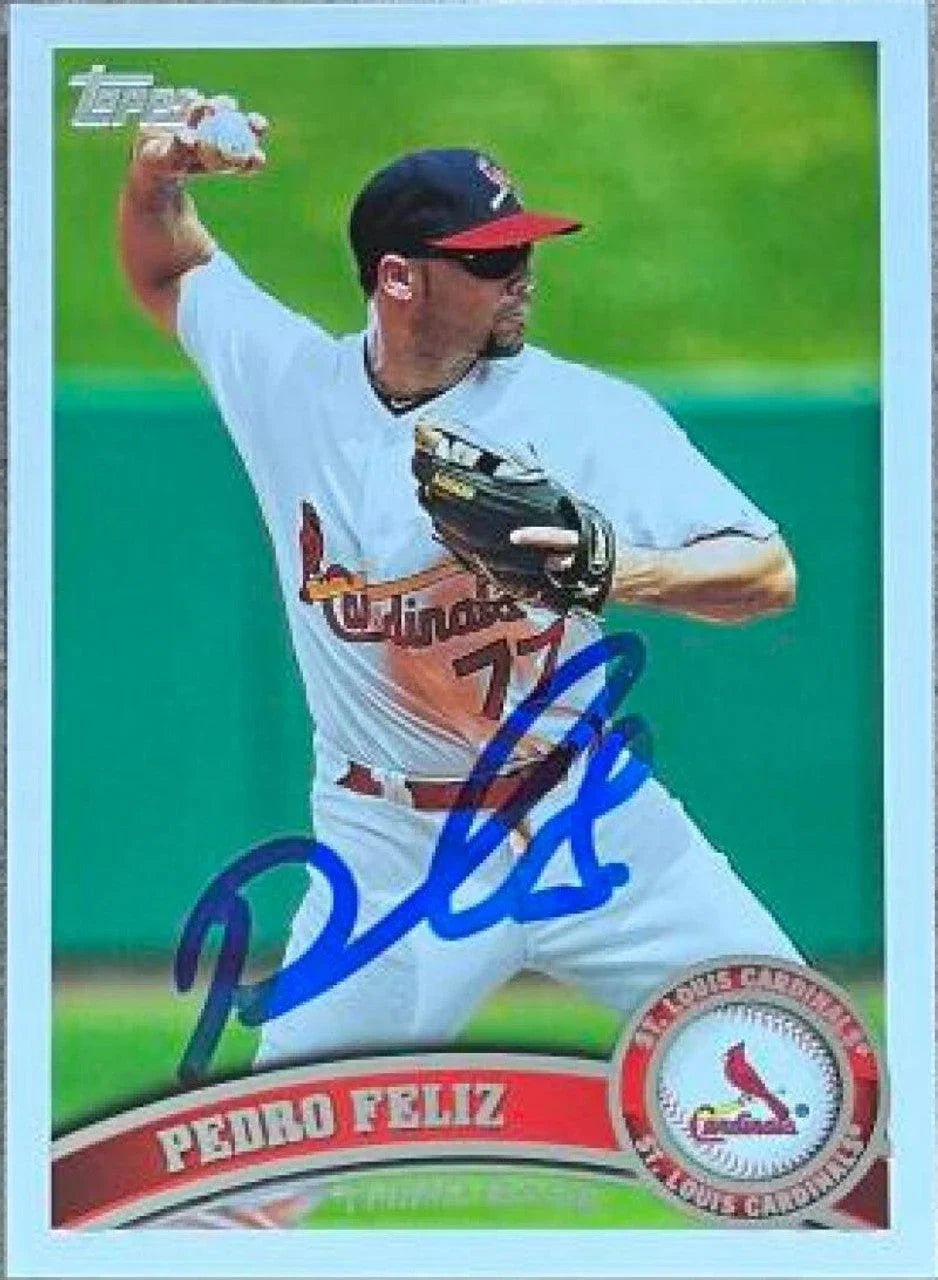Pedro Feliz Signed 2011 Topps Baseball Card - St Louis Cardinals
