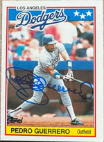 Pedro Guerrero Signed 1988 Topps UK Mini Baseball Card - Los Angeles Dodgers