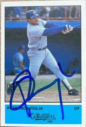 Pete Incaviglia Signed 1986 Performance Printing Baseball Card - Texas Rangers - PastPros