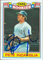 Pete Incaviglia Signed 1987 Topps Glossy Rookies Baseball Card - Texas Rangers