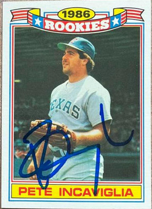 Pete Incaviglia Signed 1987 Topps Glossy Rookies Baseball Card - Texas Rangers - PastPros