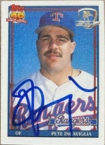 Pete Incaviglia Signed 1991 Topps Desert Shield Baseball Card - Texas Rangers