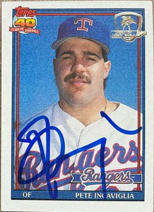 Pete Incaviglia Signed 1991 Topps Desert Shield Baseball Card - Texas Rangers - PastPros
