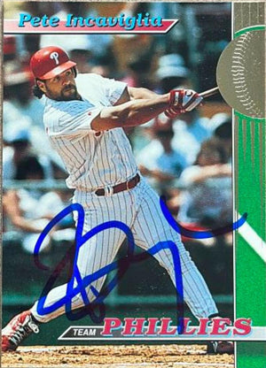 Pete Incaviglia Signed 1993 Stadium Club Team Baseball Card - Philadelphia Phillies - PastPros