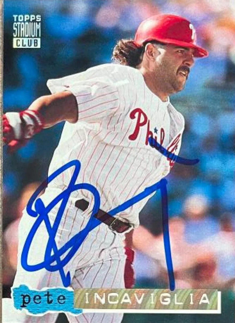 Pete Incaviglia Signed 1994 Stadium Club Golden Rainbow Baseball Card - Philadelphia Phillies
