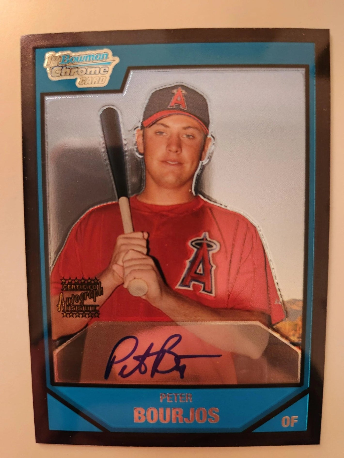 Peter Bourjos Signed 2007 Bowman Chrome Prospects Baseball Card - Los Angeles Angels #BC235 AU