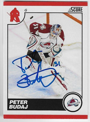 Peter Budaj Signed 2010-11 Score Hockey Card - Colorado Avalanche