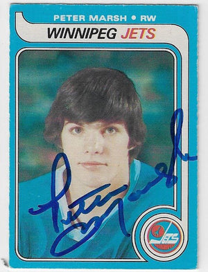 Peter Marsh Signed 1979-80 O-Pee-Chee Hockey Card - Winnipeg Jets
