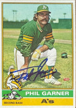 Phil Garner Autographed 1976 Topps Baseball Card - Oakland A's #57