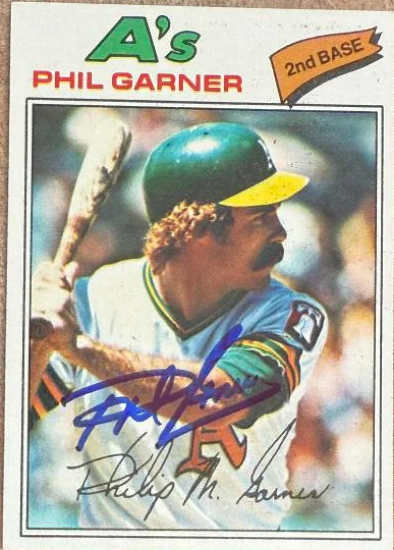 Phil Garner Autographed 1977 Topps Baseball Card - Oakland A's #261