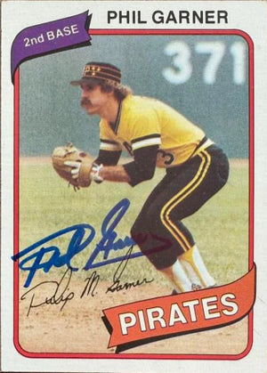 Phil Garner Autographed 1980 Topps Baseball Card - Pittsburgh Pirates #118