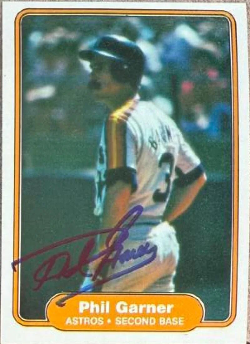 Phil Garner Autographed 1982 Fleer Baseball Card - Houston Astros #216