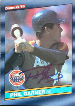 Phil Garner Autographed 1986 Donruss Baseball Card - Houston Astros #527