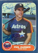 Phil Garner Autographed 1986 Fleer Baseball Card - Houston Astros #301