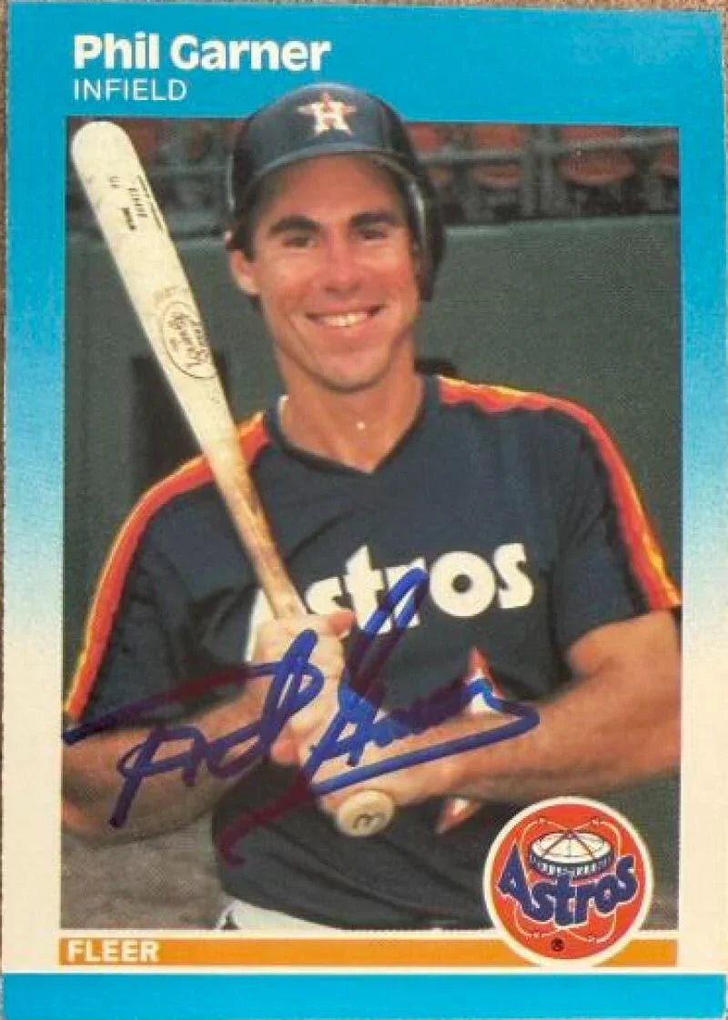 Phil Garner Autographed 1987 Fleer Baseball Card - Houston Astros #58
