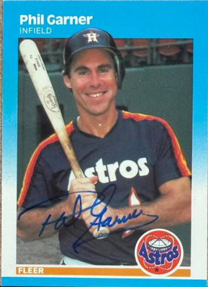 Phil Garner Autographed 1987 Fleer Glossy Baseball Card - Houston Astros