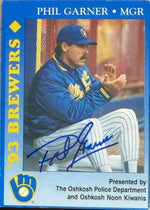 Phil Garner Autographed 1993 Milwaukee Police Baseball Card - Milwaukee Brewers