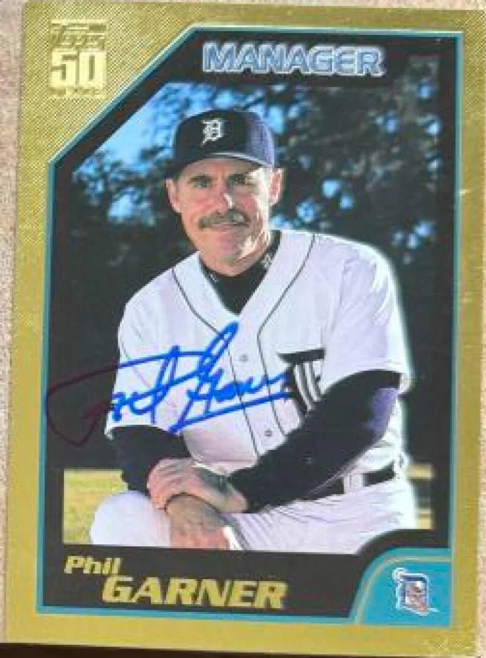 Phil Garner Autographed 2001 Topps Gold Baseball Card - Detroit Tigers